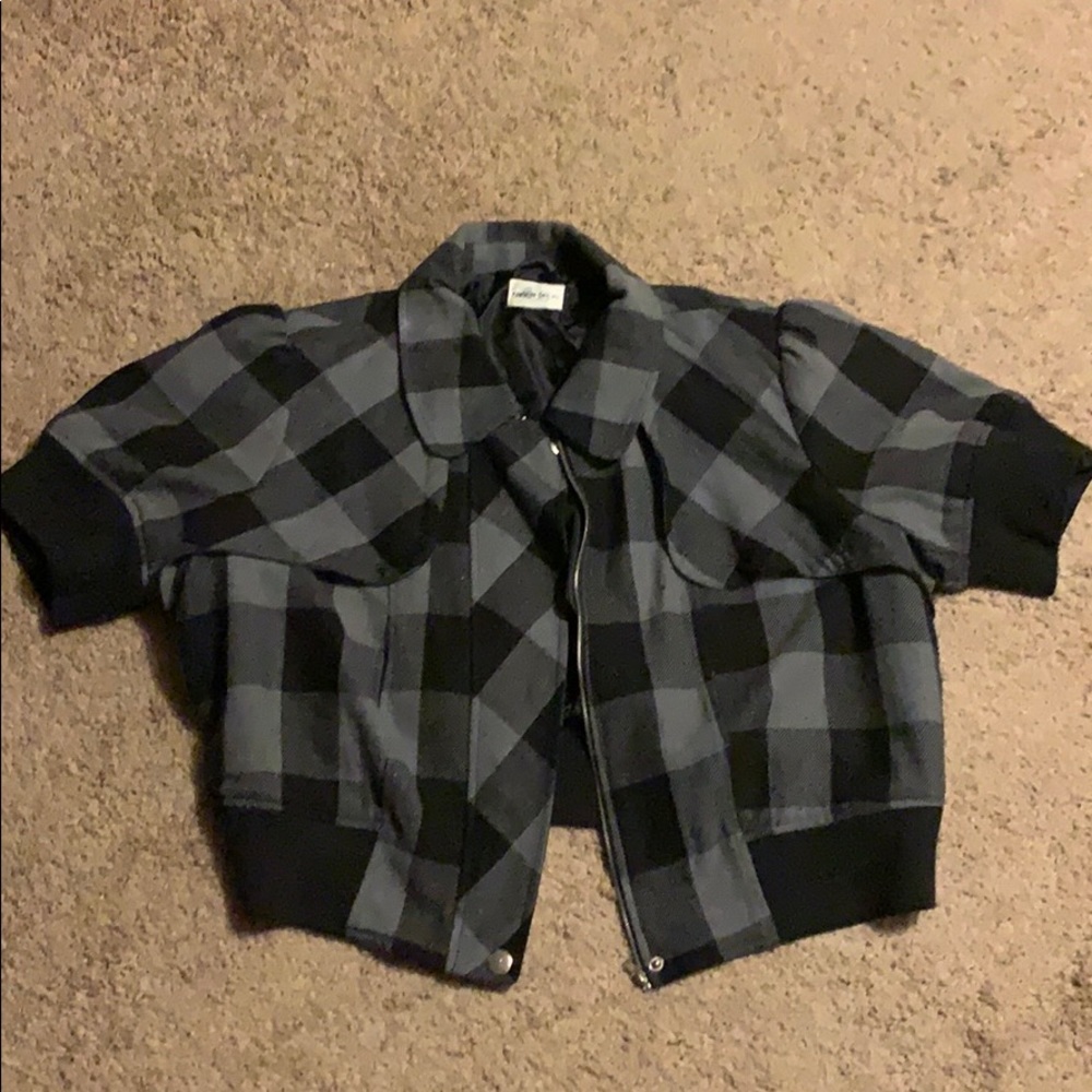 Black and Grey Checkered Jacket